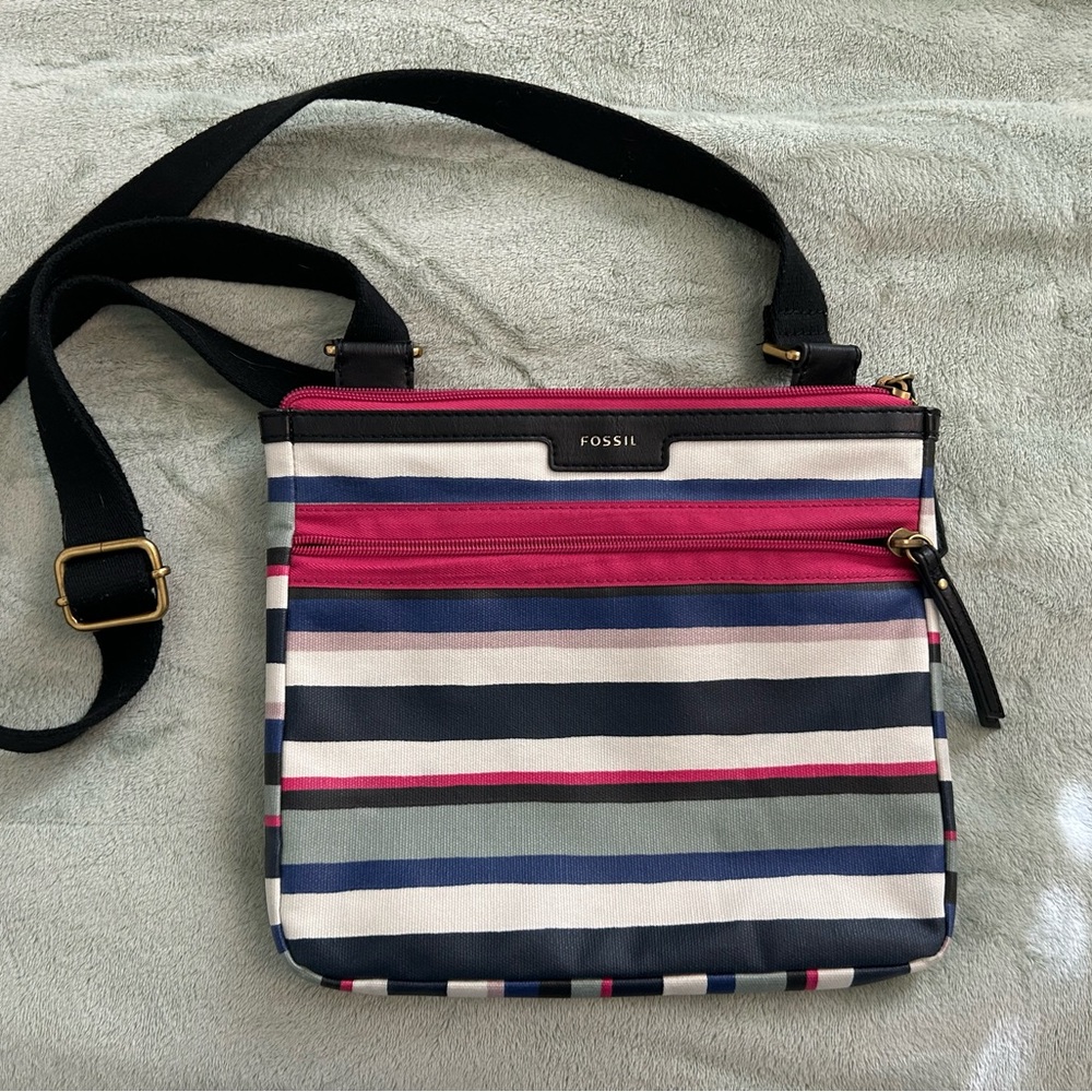 *NEW* Fossil Women's Multicolor Striped Crossbody Bag